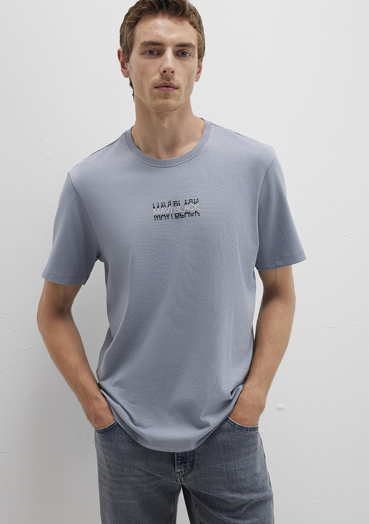  Mavi Mavi Black Baskılı Mavi Tişört Regular Fit / Normal Kesim 0612867-86584