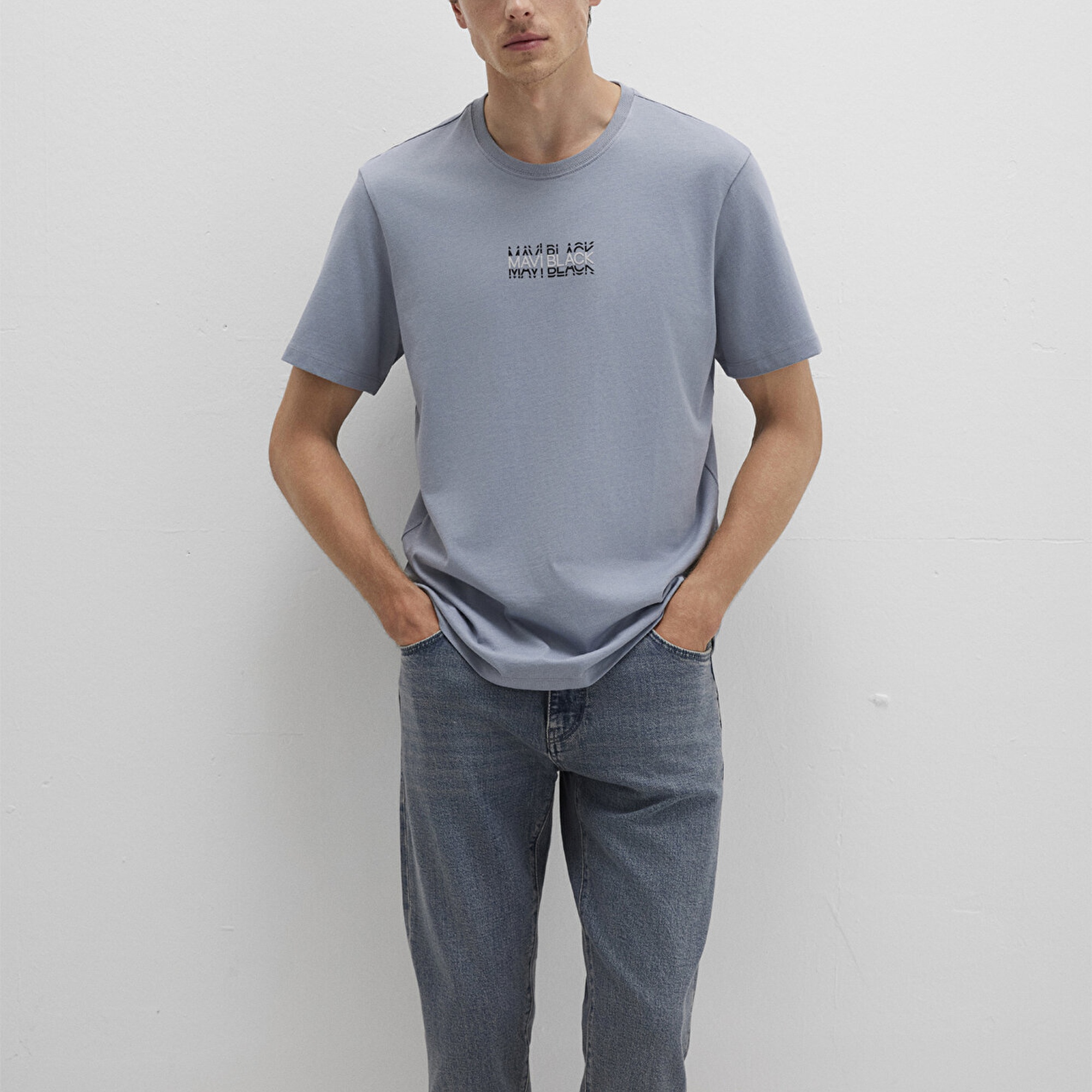 Mavi Mavi Black Baskılı Mavi Tişört Regular Fit / Normal Kesim 0612867-86584
