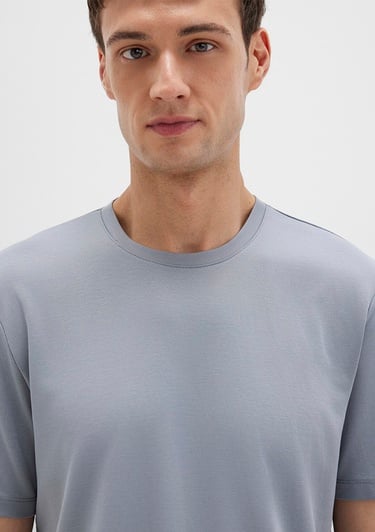  Mavi Bisiklet Yaka Mavi Basic Tişört Regular Fit / Normal Kesim 0612865-86584