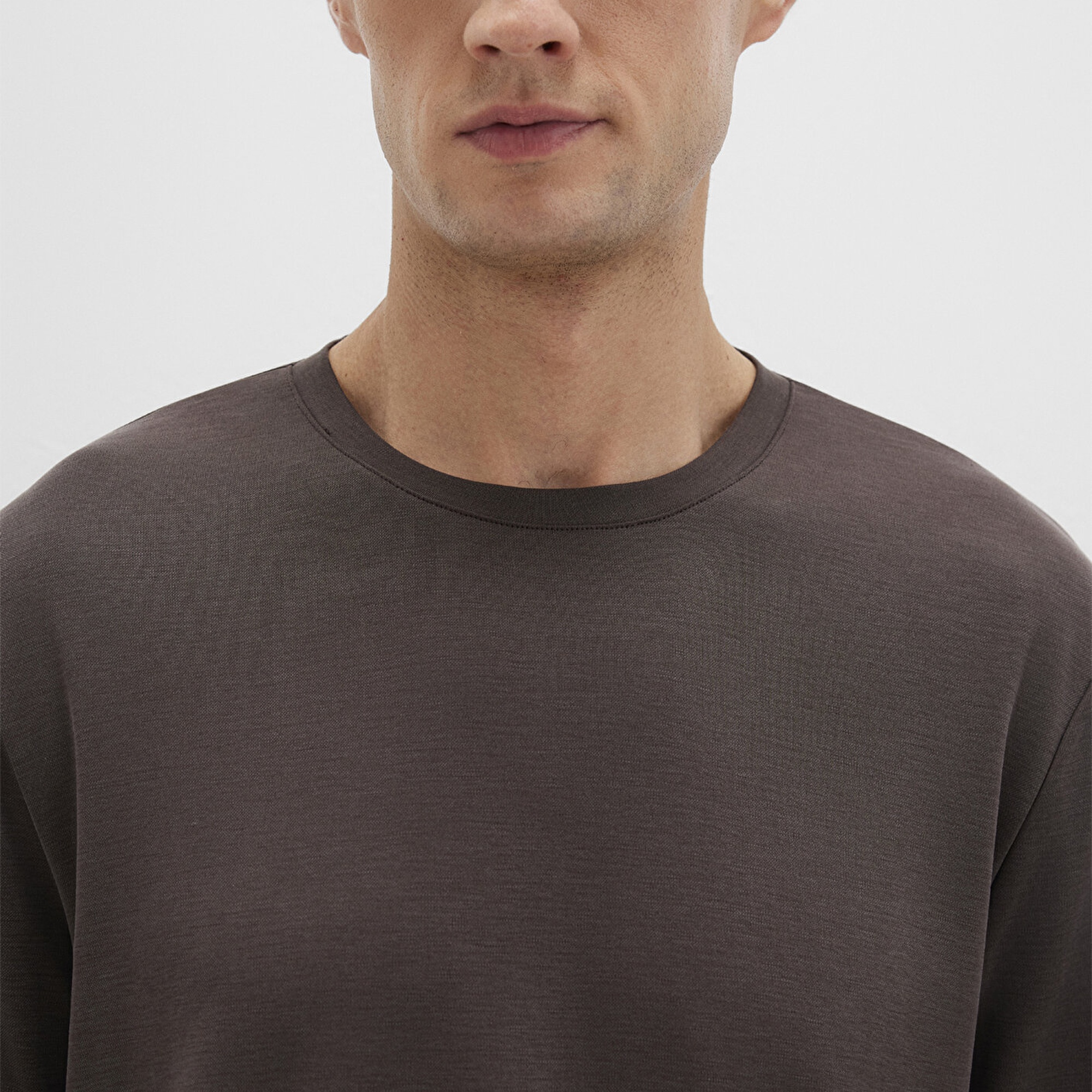 Mavi Bisiklet Yaka Kahverengi Basic Tişört Regular Fit / Normal Kesim 0612865-70219