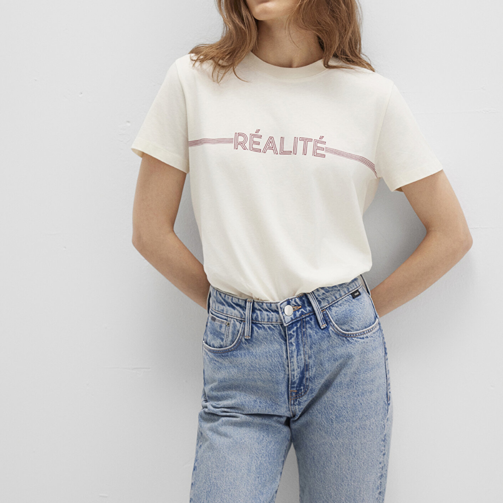 Mavi Realite Baskılı Ekru Tişört Regular Fit / Normal Kesim 1613348-70072