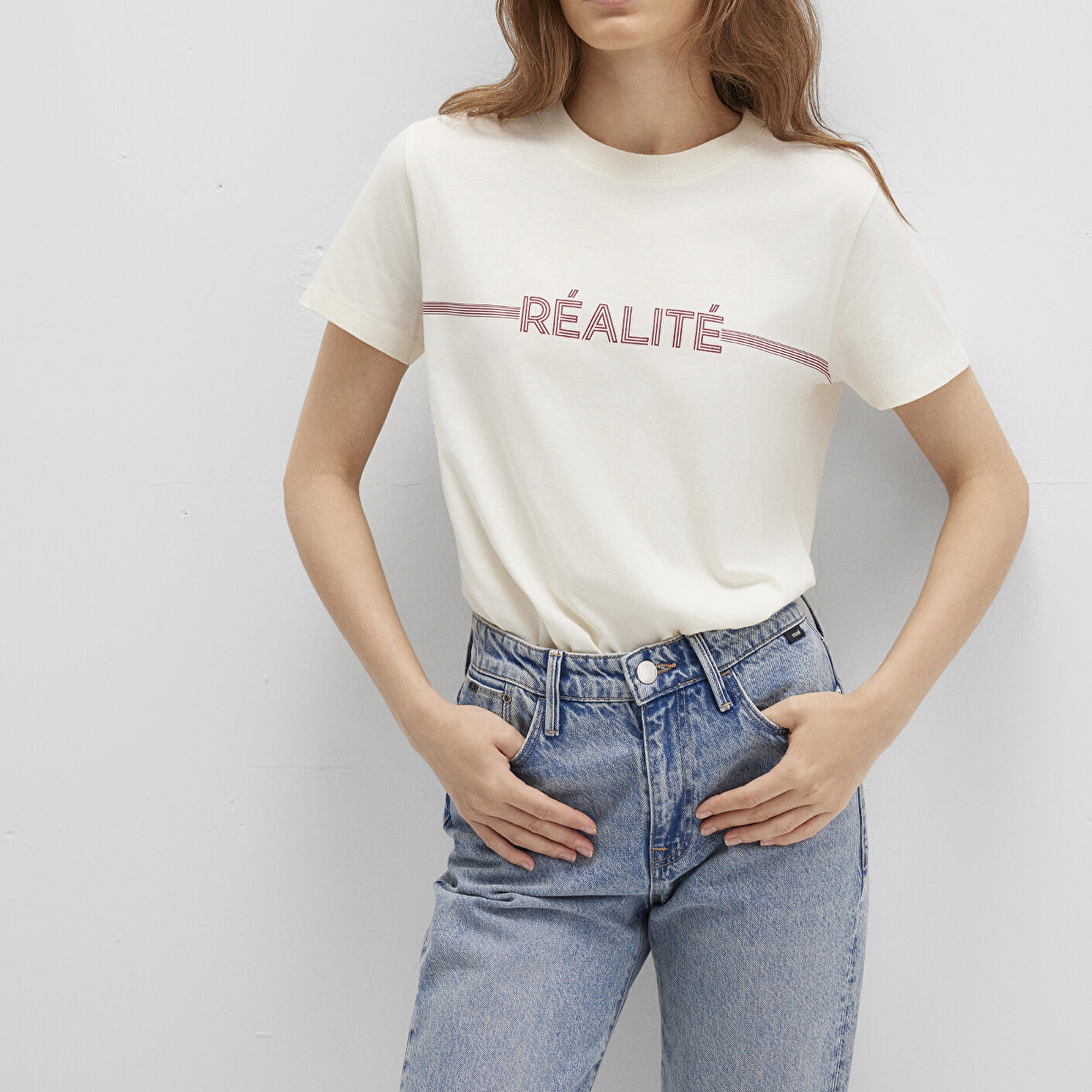 Mavi Realite Baskılı Ekru Tişört Regular Fit / Normal Kesim 1613348-70072