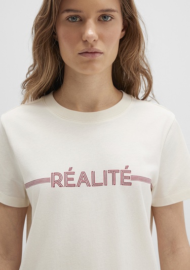  Mavi Realite Baskılı Ekru Tişört Regular Fit / Normal Kesim 1613348-70072