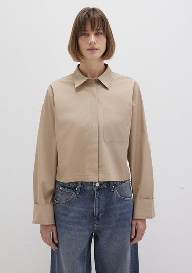  Mavi Kahverengi Gömlek Loose Fit / Bol Rahat Kesim 1211183-70367