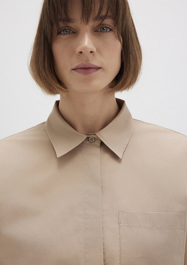  Mavi Kahverengi Gömlek Loose Fit / Bol Rahat Kesim 1211183-70367