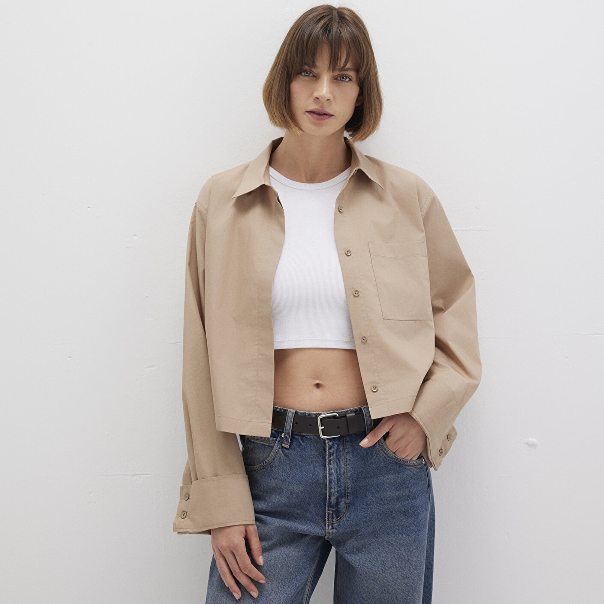 Mavi Kahverengi Gömlek Loose Fit / Bol Rahat Kesim 1211183-70367