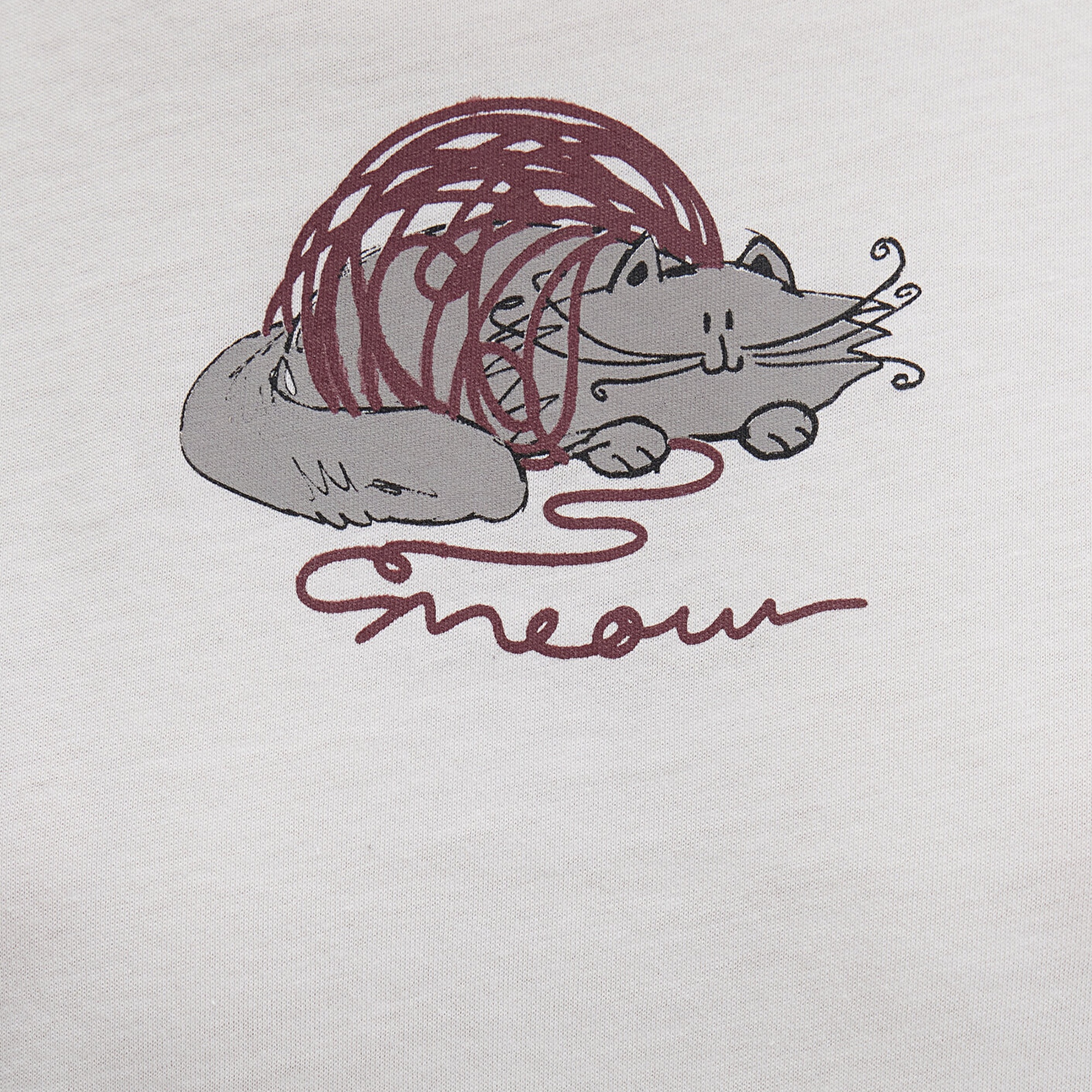 Mavi Kedi Baskılı Beyaz Tişört Semi Slim Fit / Yarı Dar Kesim 1613422-70057