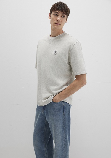  Mavi MV Baskılı Gri Tişört Relaxed Fit / Rahat Kesim 0612846-82498