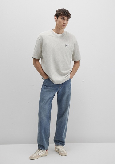  Mavi MV Baskılı Gri Tişört Relaxed Fit / Rahat Kesim 0612846-82498