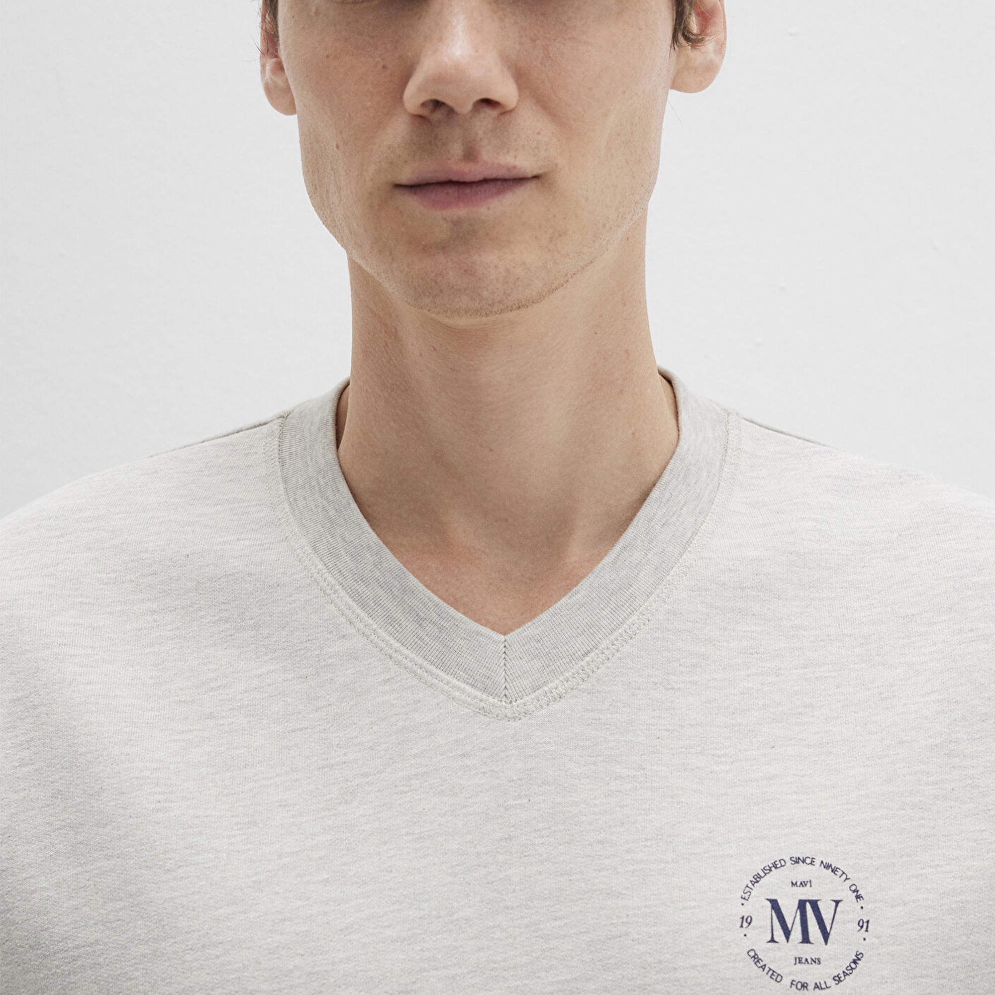 Mavi MV Baskılı Gri Tişört Relaxed Fit / Rahat Kesim 0612846-82498