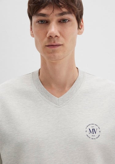  Mavi MV Baskılı Gri Tişört Relaxed Fit / Rahat Kesim 0612846-82498