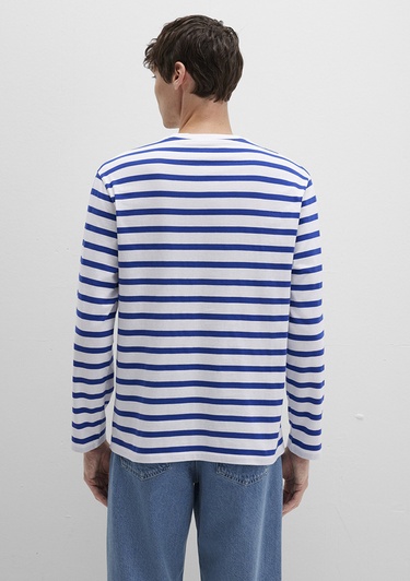  Mavi Çizgili Tişört Loose Fit / Bol Rahat Kesim 0612857-70907