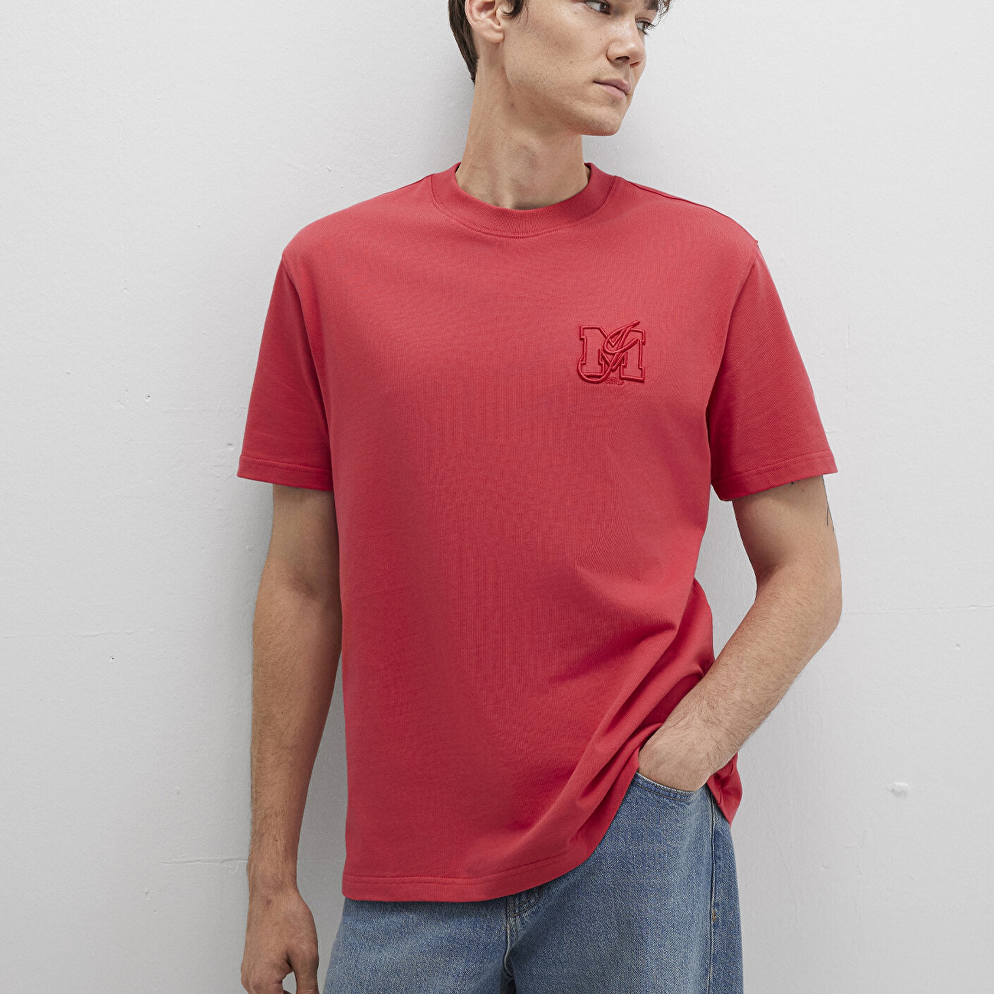 Mavi MJ Baskılı Pembe Tişört Loose Fit / Bol Rahat Kesim 0612885-71079