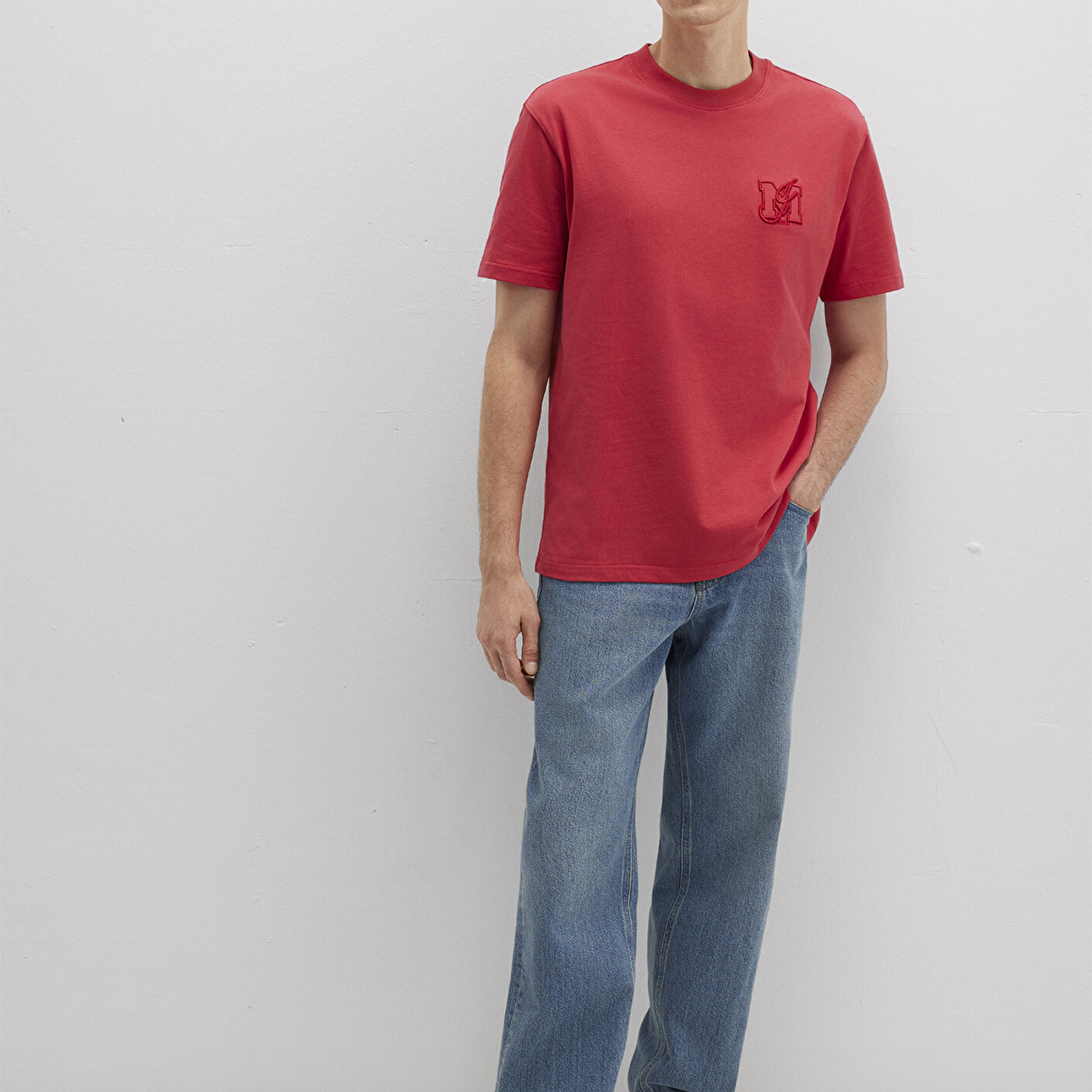 Mavi MJ Baskılı Pembe Tişört Loose Fit / Bol Rahat Kesim 0612885-71079