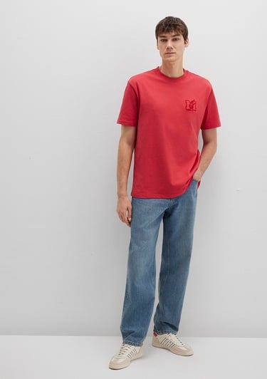  Mavi MJ Baskılı Pembe Tişört Loose Fit / Bol Rahat Kesim 0612885-71079