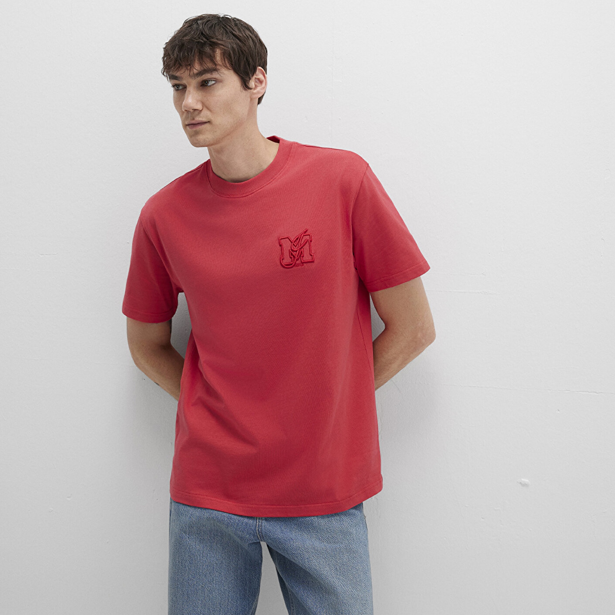 Mavi MJ Baskılı Pembe Tişört Loose Fit / Bol Rahat Kesim 0612885-71079