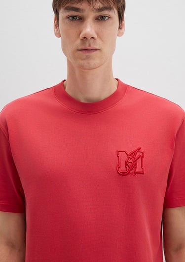  Mavi MJ Baskılı Pembe Tişört Loose Fit / Bol Rahat Kesim 0612885-71079