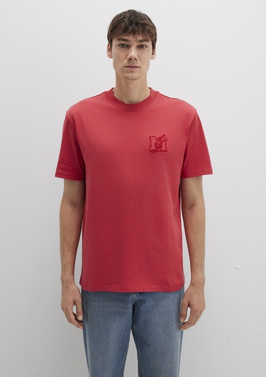  Mavi MJ Baskılı Pembe Tişört Loose Fit / Bol Rahat Kesim 0612885-71079