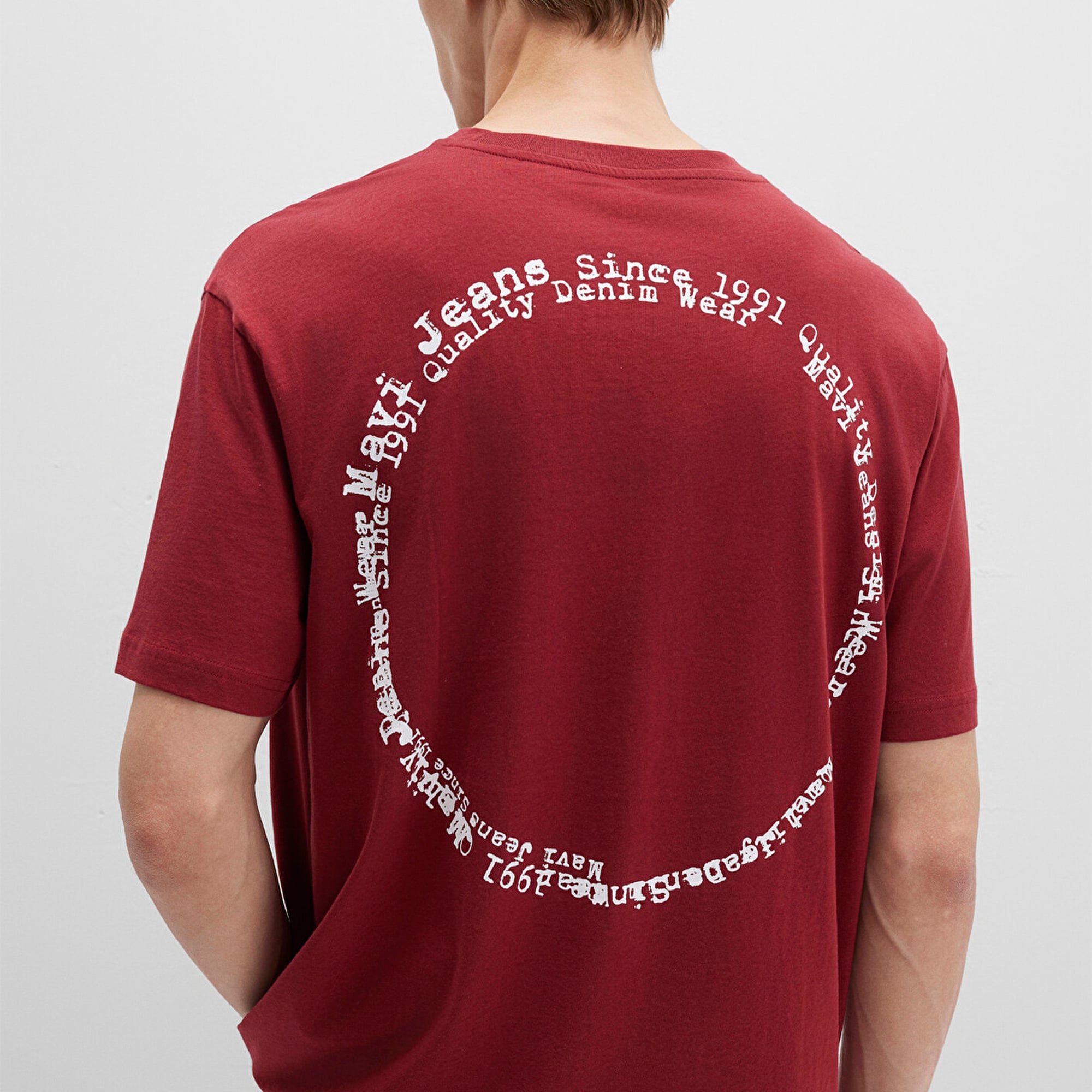 Mavi Mavi Jeans Baskılı Kırmızı Tişört Loose Fit / Bol Rahat Kesim 0612899-89065
