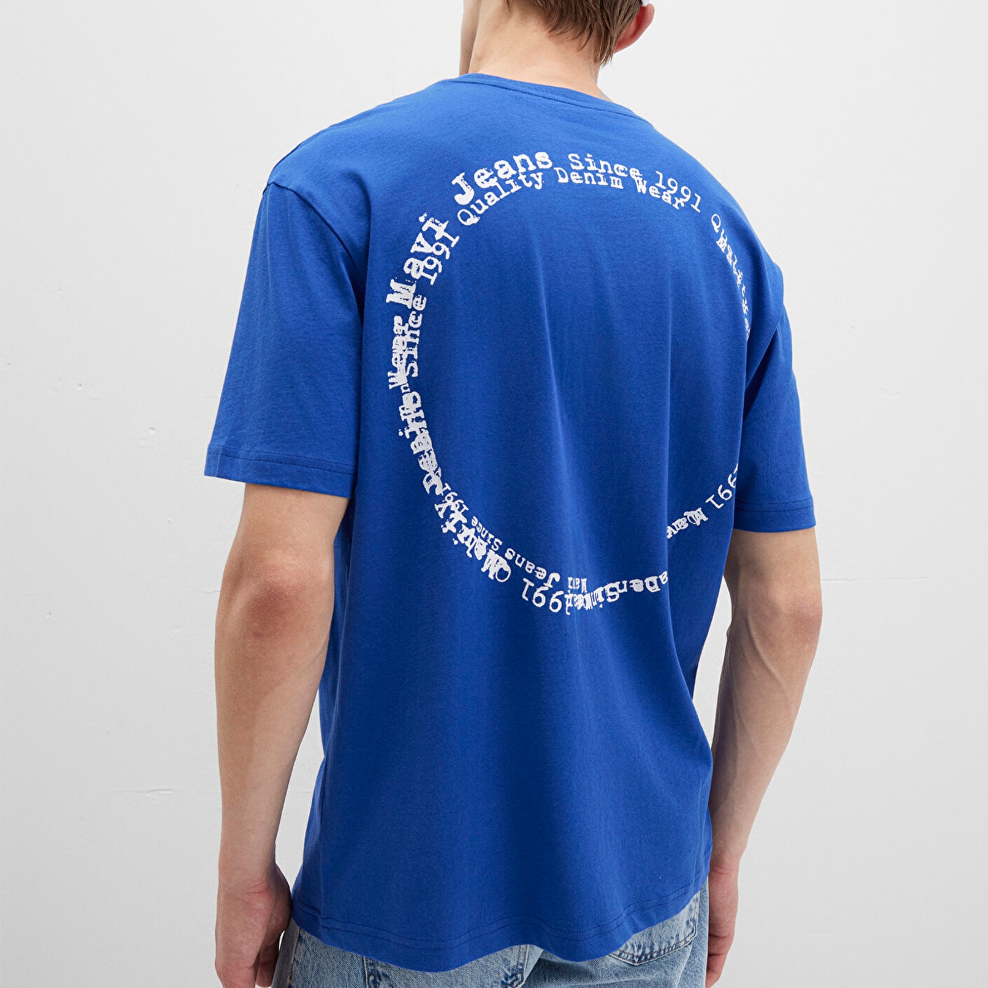 Mavi Mavi Jeans Baskılı Mavi Tişört Loose Fit / Bol Rahat Kesim 0612899-70907