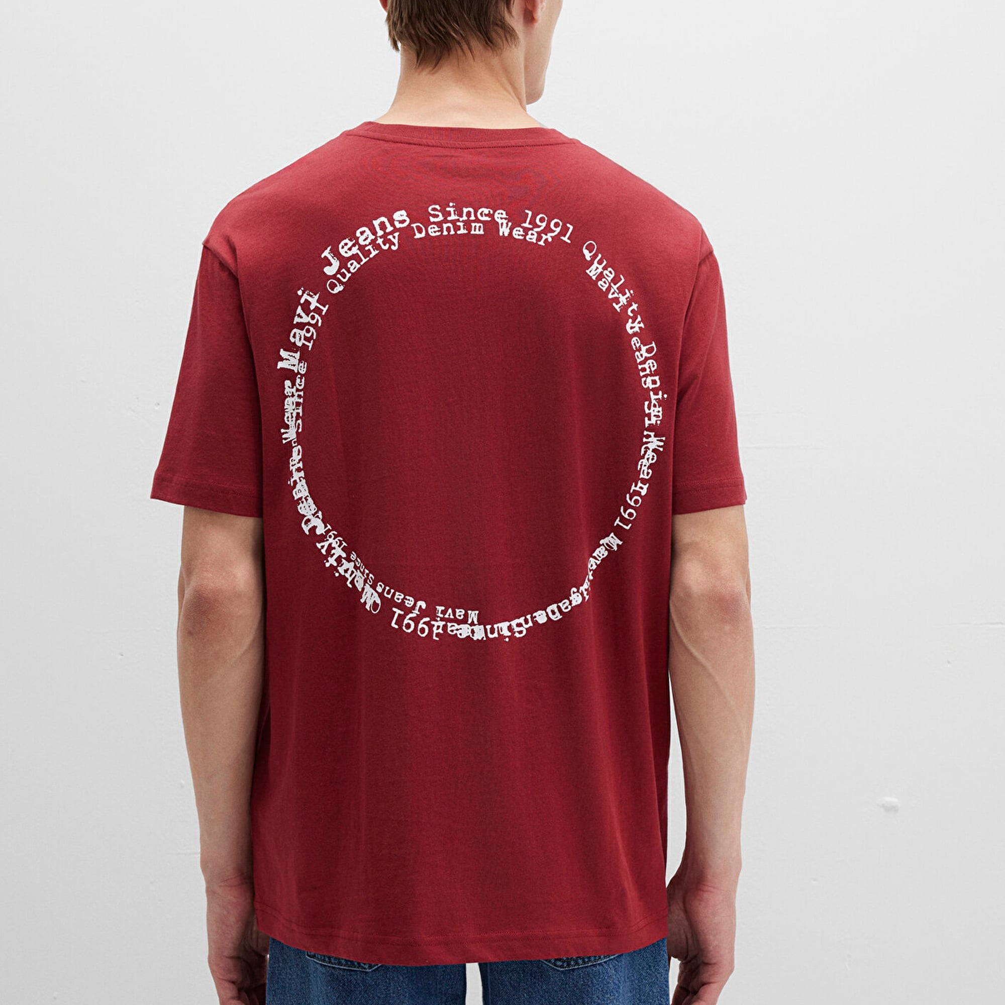 Mavi Mavi Jeans Baskılı Kırmızı Tişört Loose Fit / Bol Rahat Kesim 0612899-89065