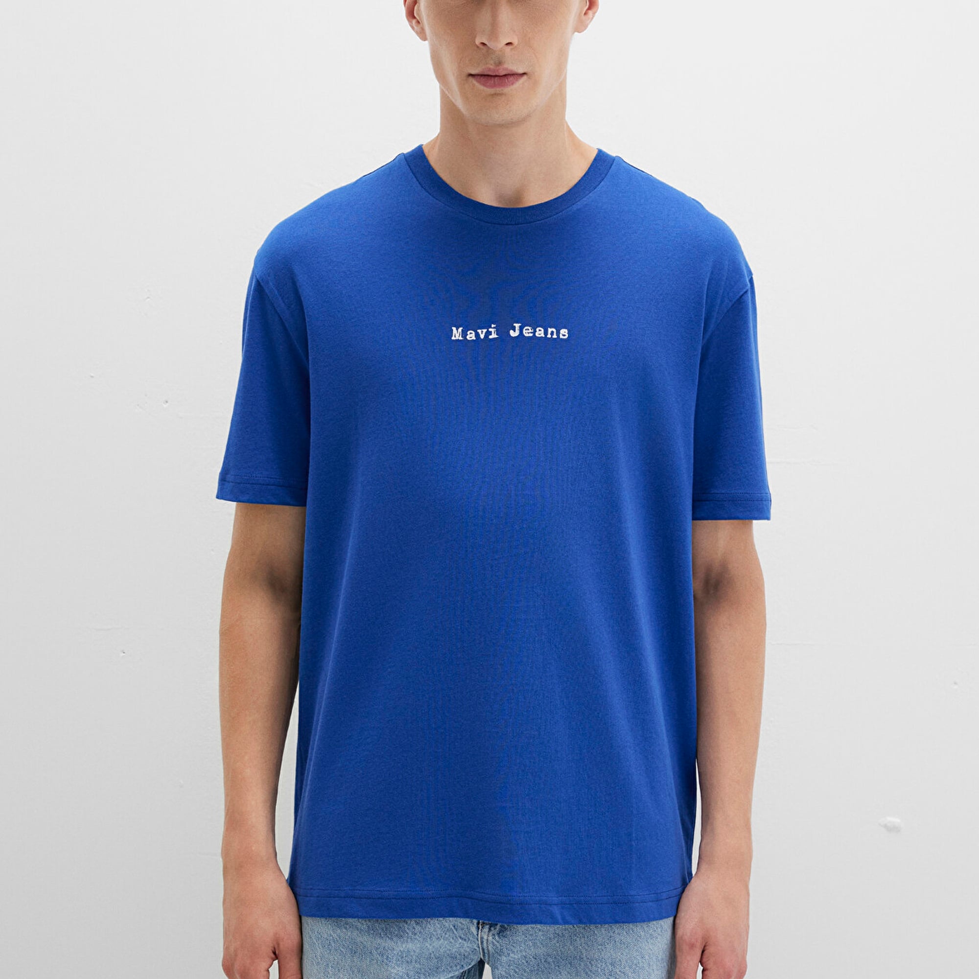 Mavi Mavi Jeans Baskılı Mavi Tişört Loose Fit / Bol Rahat Kesim 0612899-70907