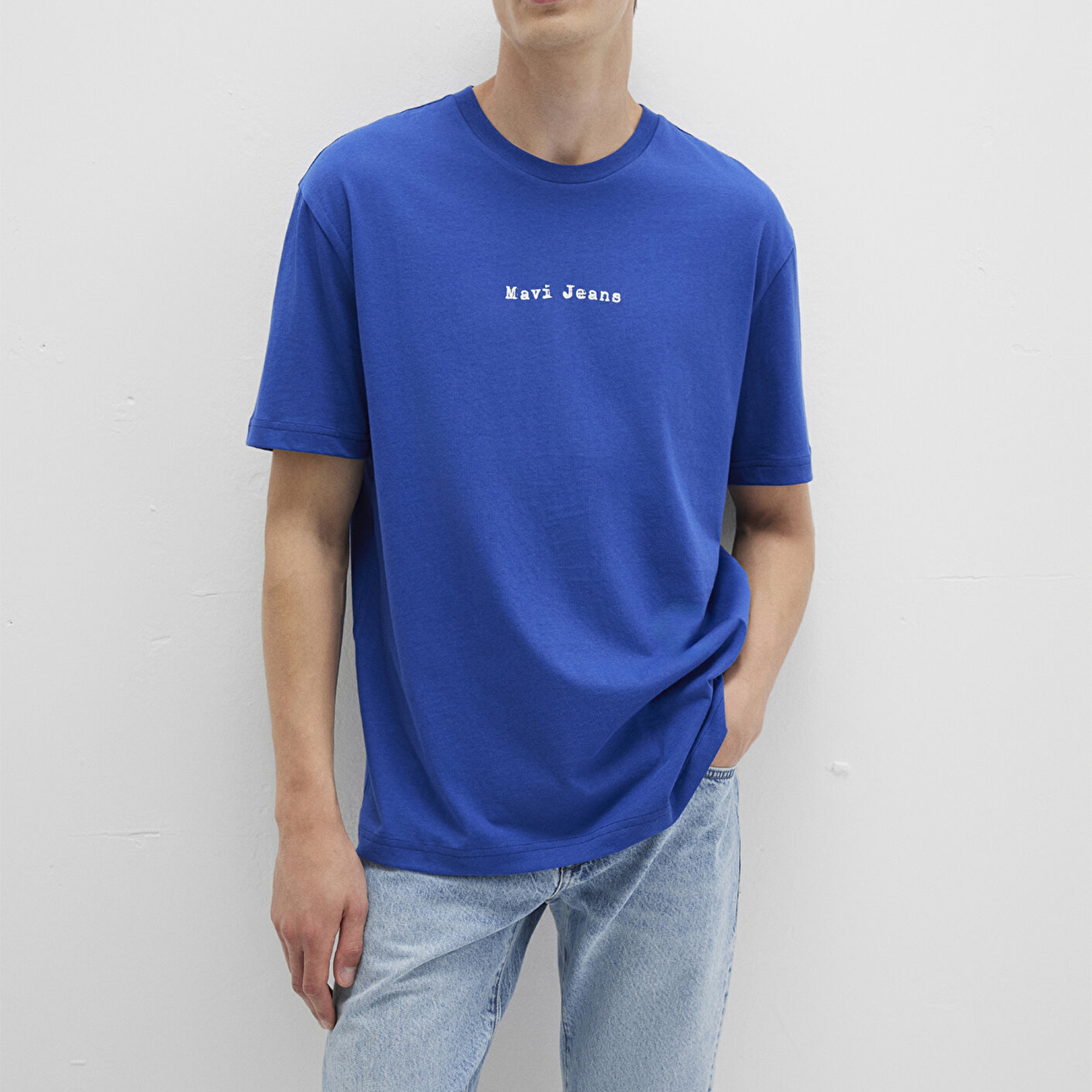 Mavi Mavi Jeans Baskılı Mavi Tişört Loose Fit / Bol Rahat Kesim 0612899-70907