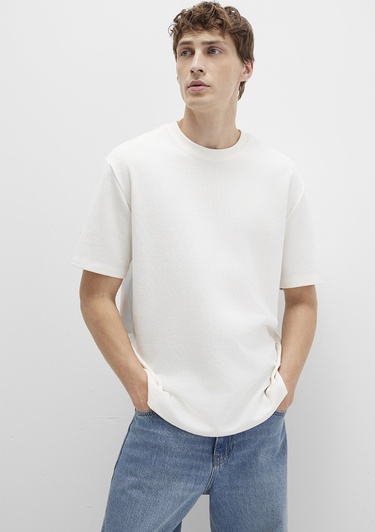  Mavi Ekru Tişört Loose Fit / Bol Rahat Kesim 0612910-70057