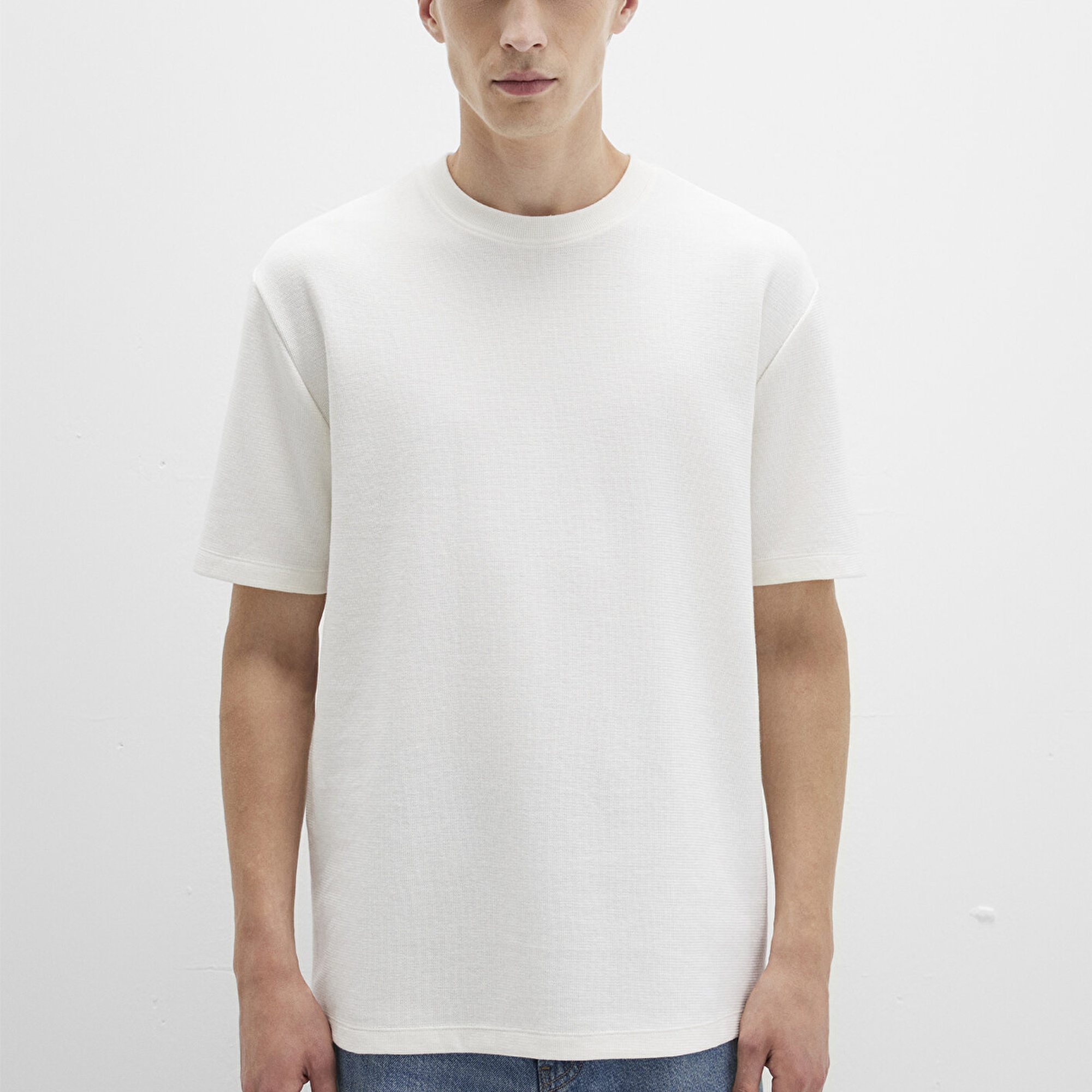 Mavi Ekru Tişört Loose Fit / Bol Rahat Kesim 0612910-70057