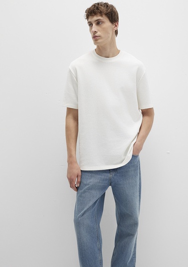  Mavi Ekru Tişört Loose Fit / Bol Rahat Kesim 0612910-70057