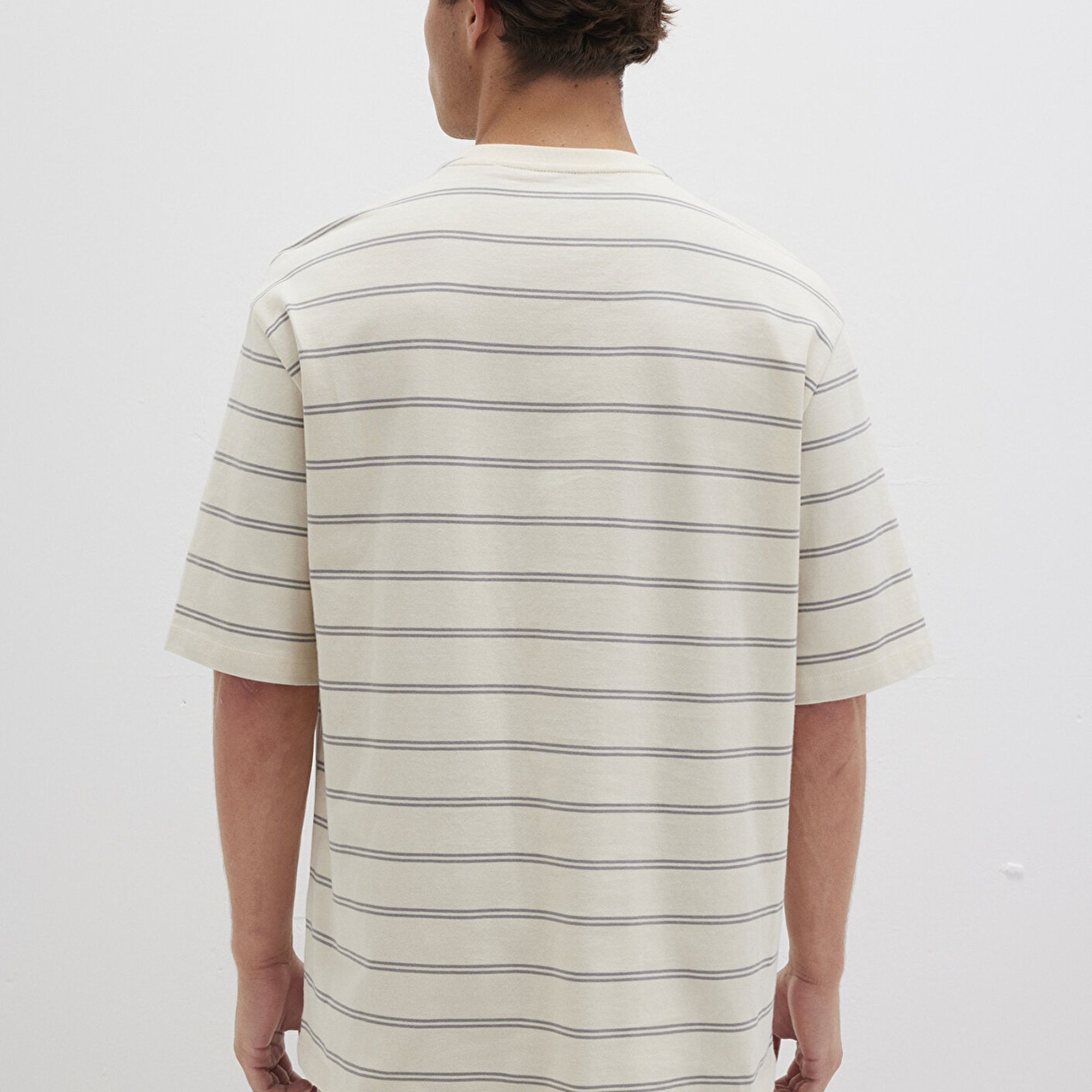 Mavi Çizgili Tişört Relaxed Fit / Rahat Kesim 0612914-70076