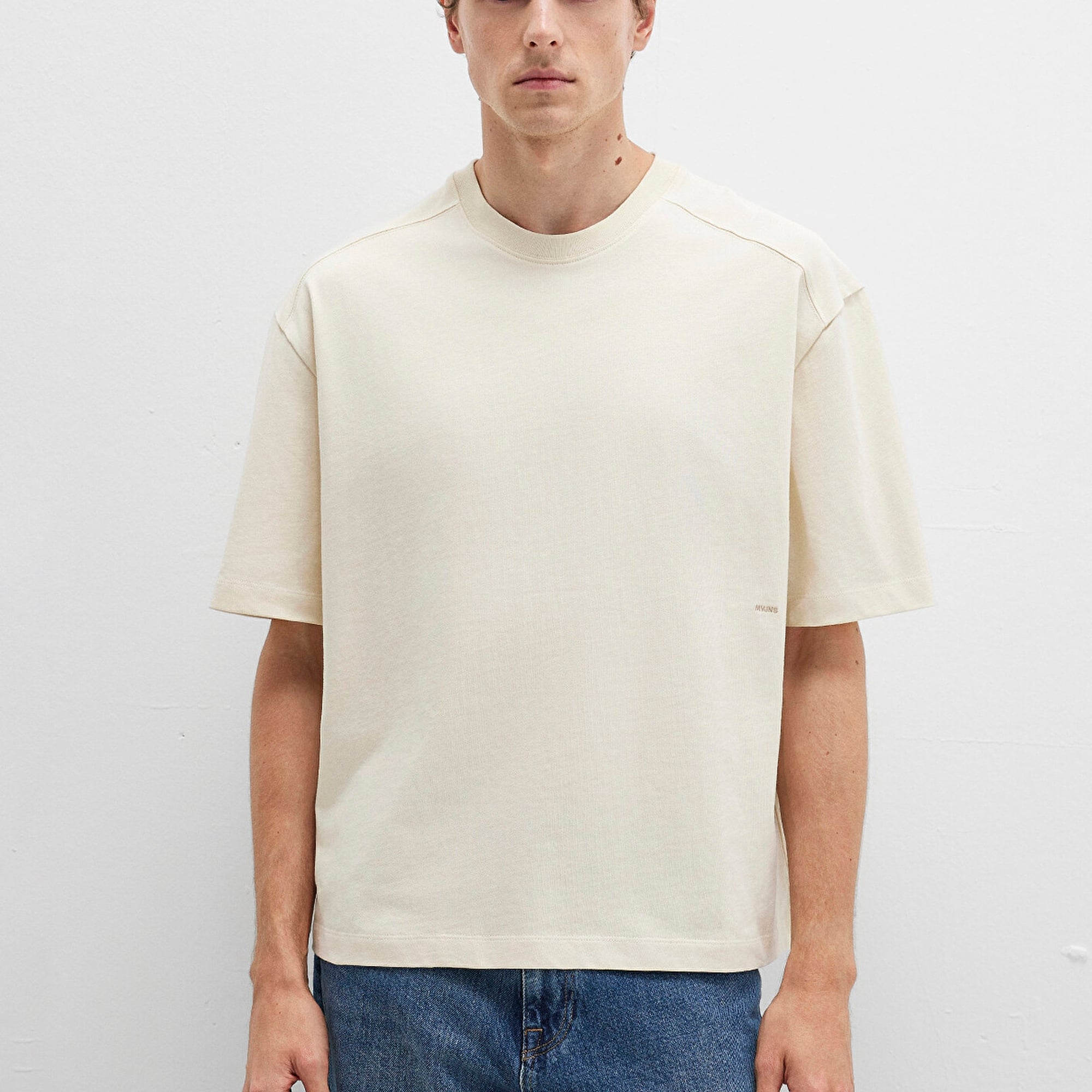 Mavi Bisiklet Yaka Lacivert Basic Tişört Boxy Fit 0612909-70065