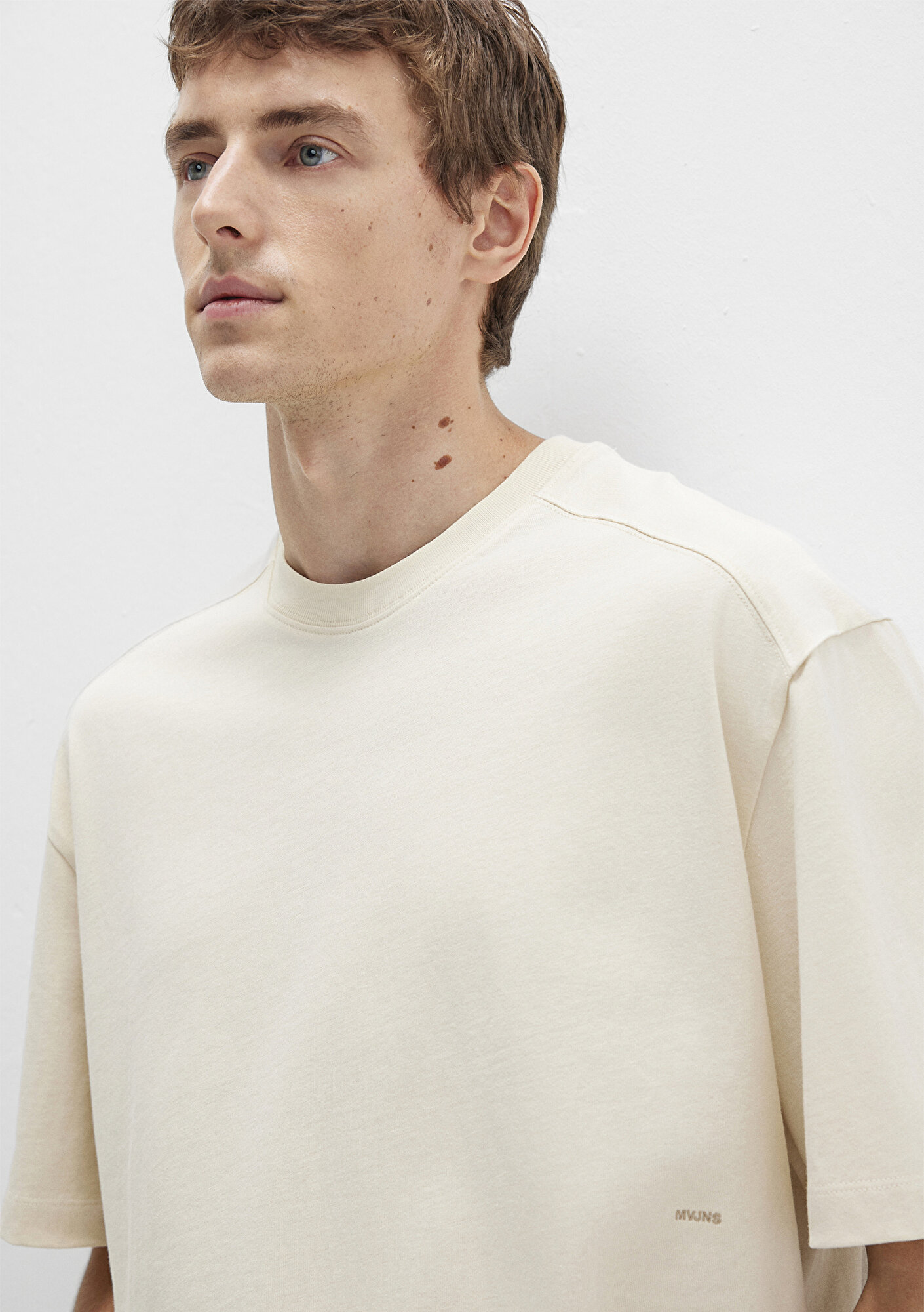  Mavi Bisiklet Yaka Lacivert Basic Tişört Boxy Fit 0612909-70065