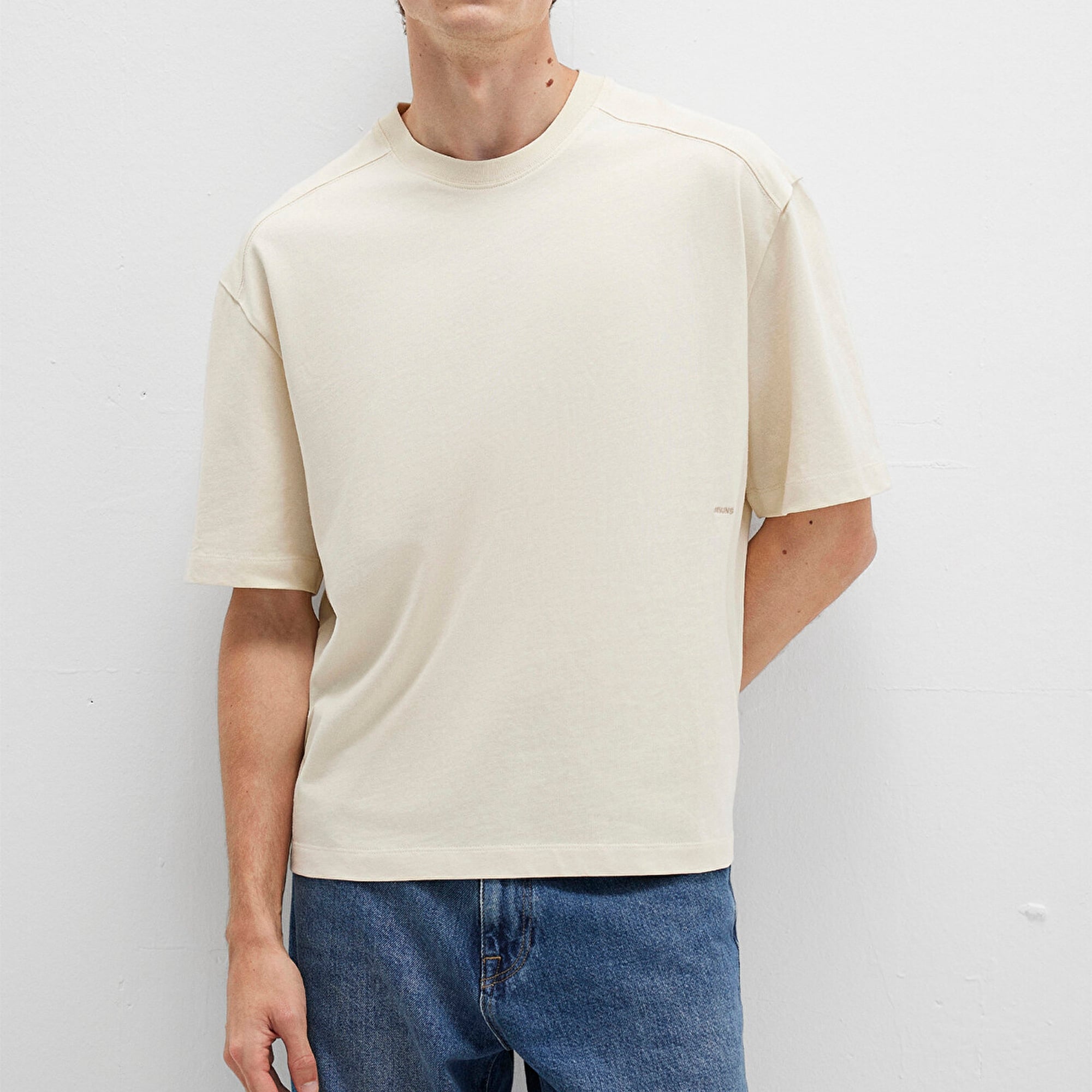 Mavi Bisiklet Yaka Lacivert Basic Tişört Boxy Fit 0612909-70065