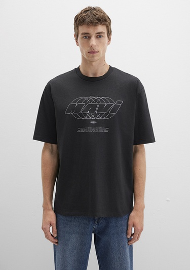  Mavi Mavi Baskılı Gri Tişört Relaxed Fit / Rahat Kesim 0612911-70090