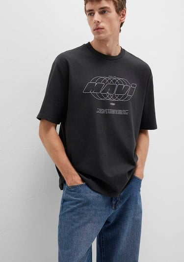  Mavi Mavi Baskılı Gri Tişört Relaxed Fit / Rahat Kesim 0612911-70090