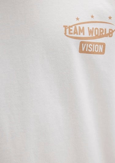  Mavi Baskılı Beyaz Tişört Relaxed Fit / Rahat Kesim 0612913-84001