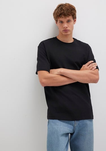  Mavi Siyah Tişört Loose Fit / Bol Rahat Kesim 0612910-900