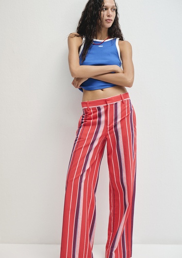  Mavi Çizgili Mavi Pantolon 1011051-90772