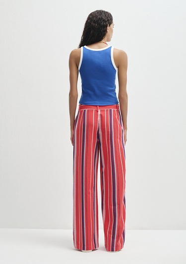  Mavi Çizgili Mavi Pantolon 1011051-90772