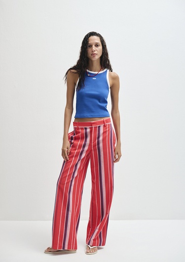  Mavi Çizgili Mavi Pantolon 1011051-90772