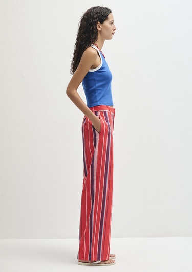  Mavi Çizgili Mavi Pantolon 1011051-90772