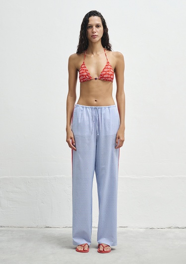  Mavi Baskılı Mavi Pantolon 1011049-90771