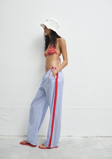  Mavi Baskılı Mavi Pantolon 1011049-90771