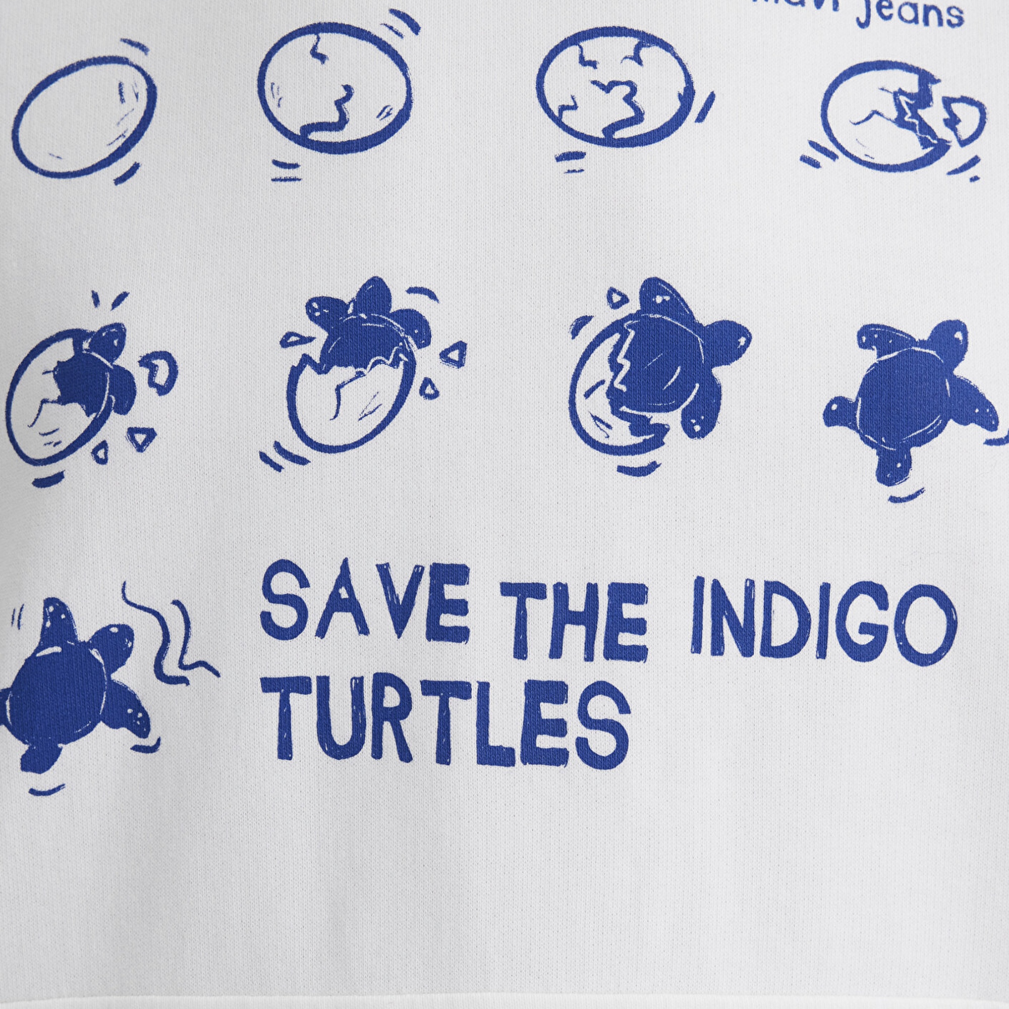 Mavi İndigo Turtles Baskılı Kapüşonlu Ekru Sweatshirt 1S10383-70057