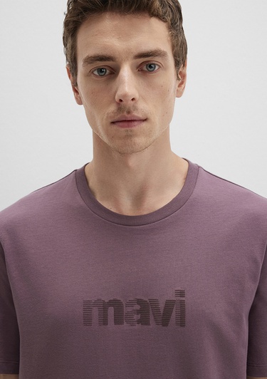  Mavi Mavi Logo Baskılı Mor Tişört Regular Fit / Normal Kesim 0612936-70648