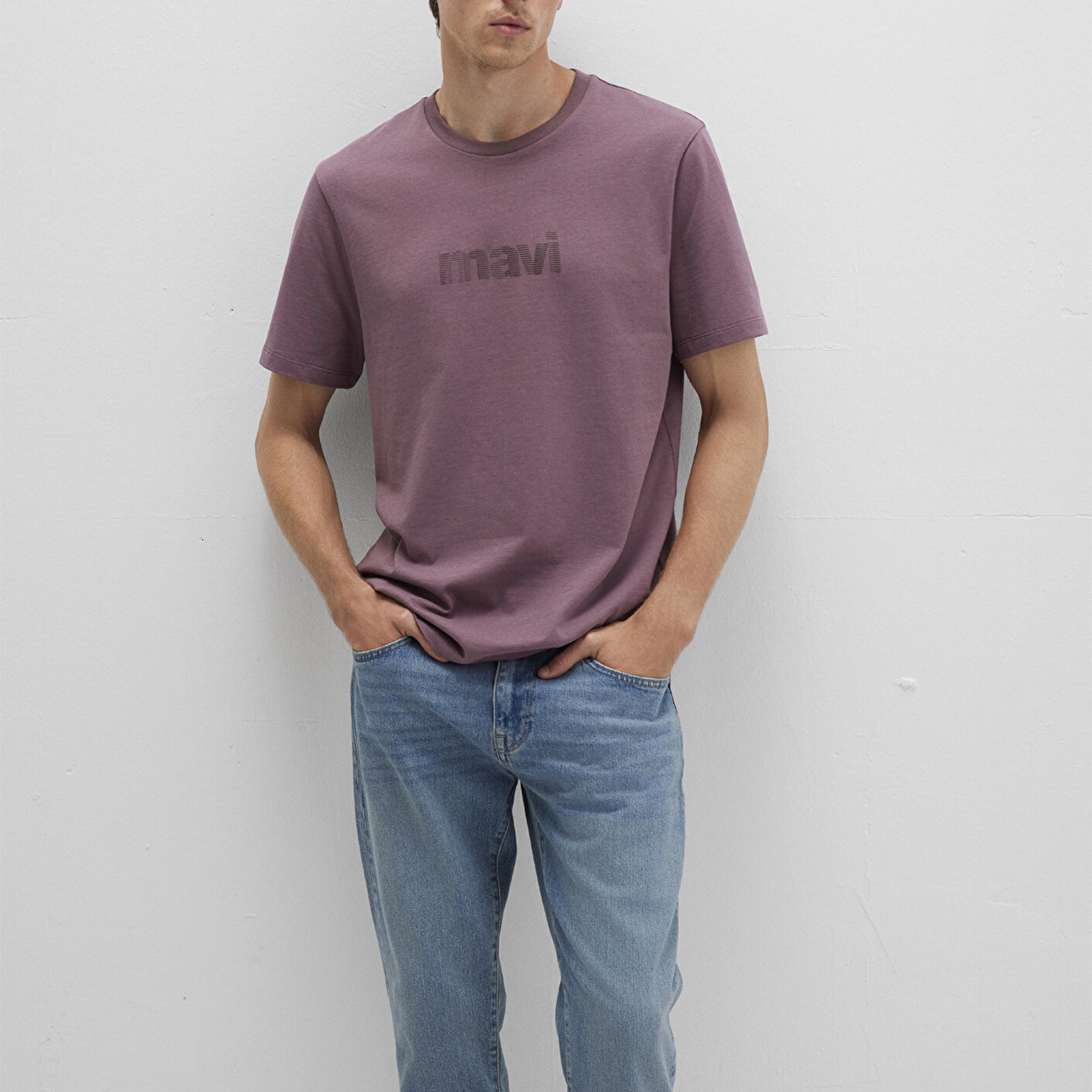 Mavi Mavi Logo Baskılı Mor Tişört Regular Fit / Normal Kesim 0612936-70648