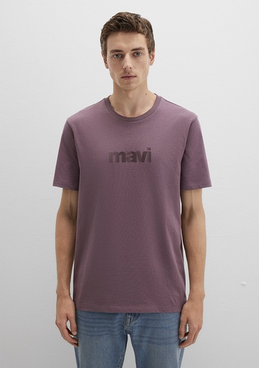  Mavi Mavi Logo Baskılı Mor Tişört Regular Fit / Normal Kesim 0612936-70648