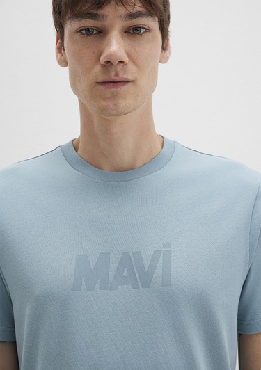  Mavi Mavi Logo Baskılı Mavi Tişört Regular Fit / Normal Kesim 0612896-70838