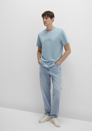  Mavi Mavi Logo Baskılı Mavi Tişört Regular Fit / Normal Kesim 0612896-70838